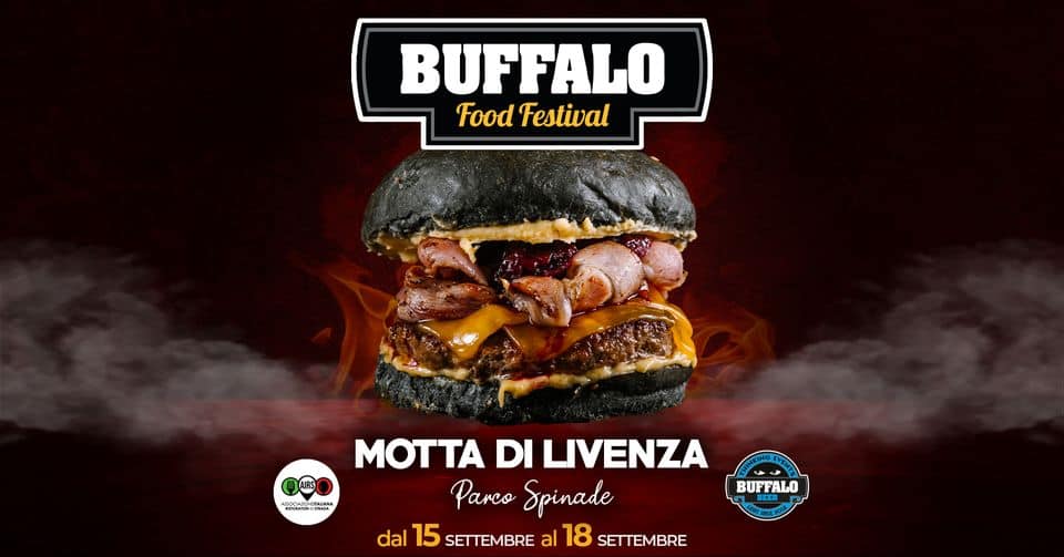 Evento Buffalo Food Festival – Motta Di Livenza Locandina Buffalo Food Festival – Motta Di Livenza - da giovedì 15 settembre - domenica 18 settembre 2022 ore 16:00 ore 21:59