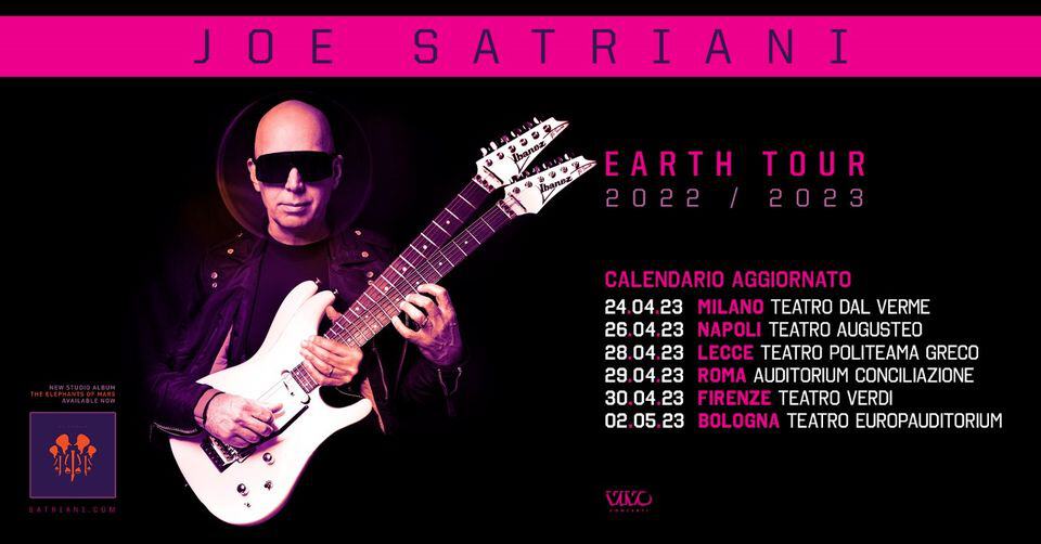 Evento Joe Satriani The Shapeshifting Tour *DATA SPOSTATA Locandina Joe Satriani The Shapeshifting Tour *DATA SPOSTATA - mercoledì 26 aprile ore 18:00 - 21:00