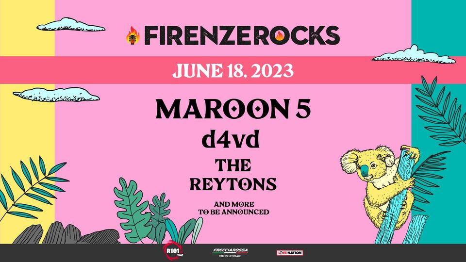 Evento Maroon 5 & more – Firenze Rocks 2023 Locandina Maroon 5 & more – Firenze Rocks 2023 - domenica 18 giugno ore 18:00 - 20:00