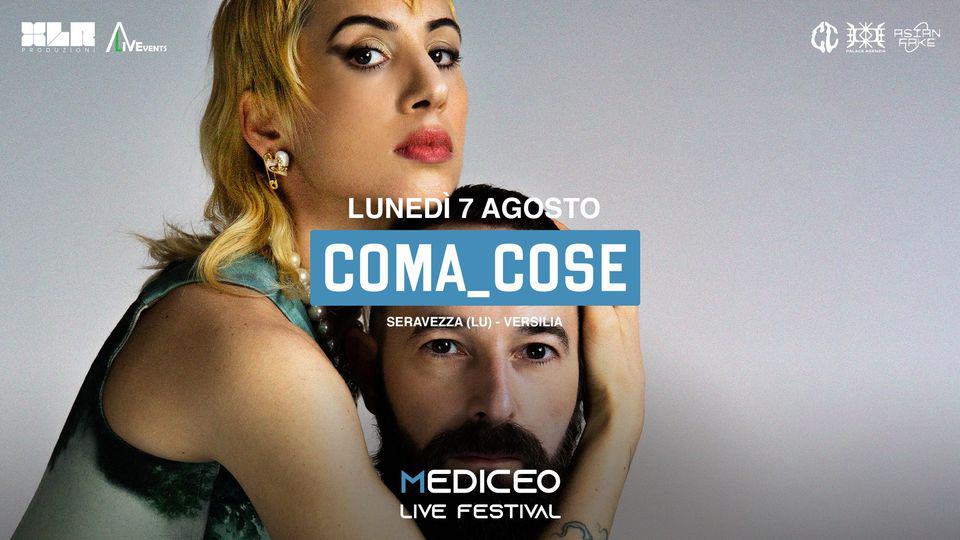 COMA_COSE / 7 agosto 2023 / Mediceo Live Festival Potrebbe essere un'immagine raffigurante 2 persone, barba e testo