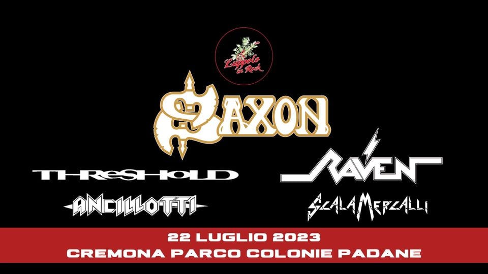 Luppolo in Rock | 22 luglio 2023 | Day 2 | Saxon Threshold Ancillotti & more Potrebbe essere un'immagine raffigurante testo