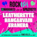 ⚡️ROCKISH #11⚡️ – LEATHERETTE + HANGARVAIN + ERANERA + Dj SET EMO.KILLS Potrebbe essere un contenuto grafico raffigurante bandiera, rivista e poster