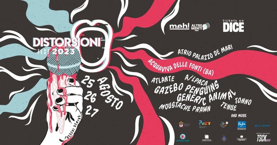 Distorsioni Fest 2023 Potrebbe essere un'illustrazione raffigurante poster e testo