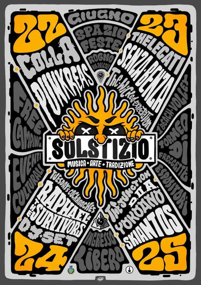 Solstizio Festival 2023 – Decennale Potrebbe essere un'immagine raffigurante poster e testo