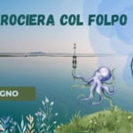 Crociera col Folpo Potrebbe essere un disegno raffigurante polpo, poster e il seguente testo "CROCIERA COL FOLPO 17 GIUGNO"