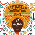 Ethiopian Liberation Dance: Dubass Sound System ft Shak Manaly, Monkey Man Sound System, Luca Roots Potrebbe essere un disegno raffigurante danza, poster e testo