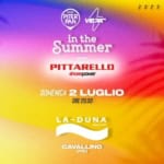 In the summer @ La Duna Cavallino | Piterpan & VibraFM Potrebbe essere un contenuto grafico raffigurante poster e il seguente testo "2023 RADIO PITER V PAN in the Summer WITH PITTARELLO shoespower DOMENICA 2 LUGLIO ORE 20.00 LA-DUNA beach CAVALLINO (VE)"