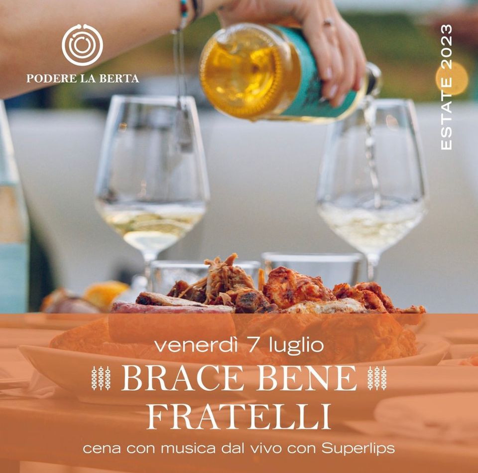 Evento SuperLips @Podere La Berta cena in vigna Locandina SuperLips @Podere La Berta cena in vigna - venerdì 7 luglio ore 21:00 - 23:00