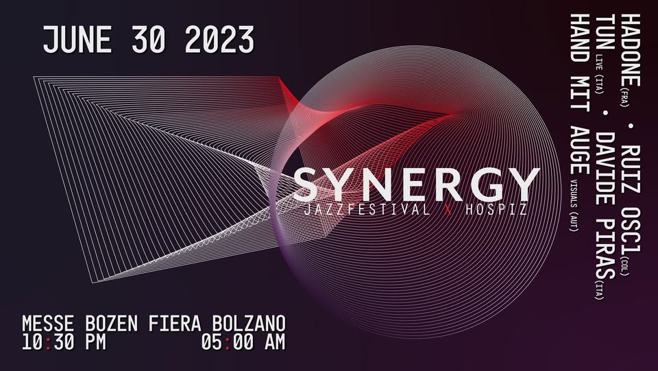 Evento Synergy W – Hadone Ruiz Osc1 Locandina Synergy W – Hadone Ruiz Osc1 - venerdì 30 giugno ore 22:30 - 05:00