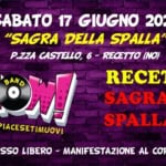 WOW! Band @Recetto (NO) Potrebbe essere un'immagine raffigurante poster e il seguente testo "You Tube SABATO 17 GIUGNO 2023 J Justly MUS "SAGRA DELLA SPALLA" f P.ZZA CASTELLO, RECETTO (NOI KOW! BAND RECETTO SAGRA DELLA #CIPIACESETIMUOVI SPALLA EDIZIONE 361 INGRESSO LIBERO MANIFESTAZIONE AL COPERTO"