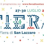191ª Fiera di San Lazzaro Potrebbe essere un'immagine raffigurante poster, bandiera e il seguente testo "Tutto il programma su: www.fieradisanlazzaro.it 27-30 LUGLIO 2023 ν 191 ש Fiera di San Lazzaro"