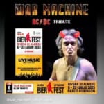 #bierfestAPERTURA#WARMACHINE#ac/dc Potrebbe essere un'immagine raffigurante 1 persona, giornale, poster, rivista e testo