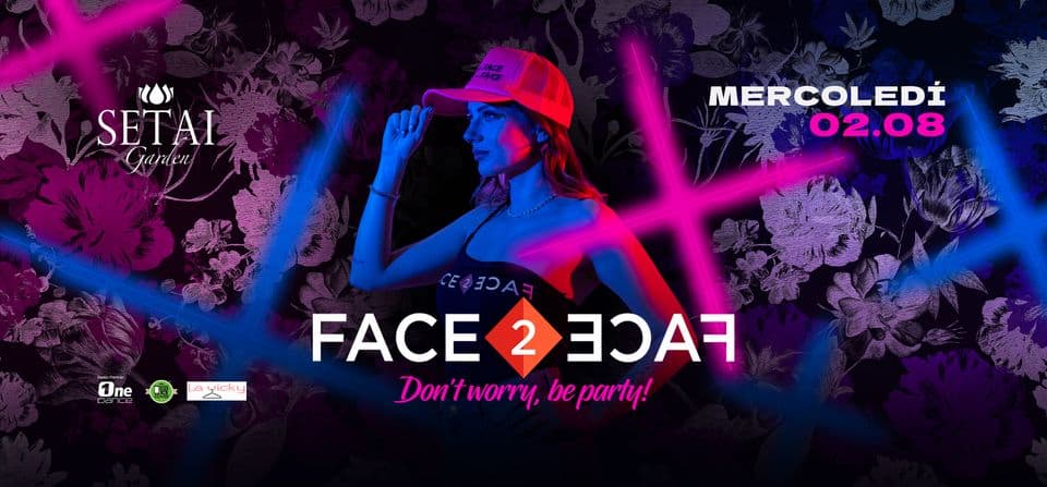 ★ Face2Face Party ★ Summer Season ★ MERC. 2/08 @ Setai Garden ★ Potrebbe essere un contenuto grafico raffigurante 1 persona, trucco, schermo, poster, rivista, bandiera e testo