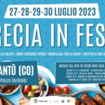 GRECIA IN FESTA 2023 | CANTÙ (CO) Potrebbe essere un'immagine raffigurante poster e il seguente testo "GIOVEDÌ&VENERDÌ .18.00 -SABATO&DOMENICAH.11.00 CONTINUATO APRANZOECEN) 27-28-29-30 LUGLIO 2023 GRECIA IN FESTA SPECIALITÀ ENOGASTRONOMICHE DOLCI SALATE BIRRE BEVANDE TIPICHE MUSICA DAL VIVO ED EVENTI AREA RELAX CON TAVOLI INGRESSO LIBERO GRATUITO CANTÃ (CO) Piazza Garibaldi SERA ALLE MUSICA DAL VIVO ED EVENTI GIOVEDÌ PARRUCCONI VENERDÌ 28.07: FREDDIE MERCUR SABATO OMAGGIO CANTAUTO ITALIANI BECCHINI DOMENICA TICKY BAND COMUE VIAAUDIO>"