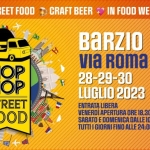 Hop Hop Street Food – 28 29 30 Luglio 2023 – Barzio Potrebbe essere un cartone raffigurante poster, bandiera e testo