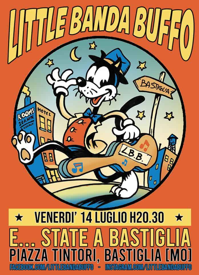 Evento Little Banda Buffo live @E…state a Bastiglia, Bastiglia MO Locandina Little Banda Buffo live @E…state a Bastiglia, Bastiglia MO - venerdì 14 luglio ore 18:30 - 20:30