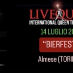 LIVE QUEEN Tribute @ “BIER FEST” (Almese,TO) Potrebbe essere un'immagine raffigurante poster, concerto e il seguente testo "LIVEQUEEN INTERNATIONAL QUEEN TRIBUTE BAND 14LUGI02023 14 LUGLIO 2023 "FDB" di ALMESE Torino"