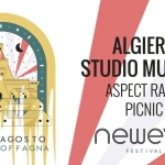 New EVO Festival 2023 Potrebbe essere un contenuto di pop art raffigurante poster, rivista e il seguente testo "0m MM m ى ... newevo FESTIVAL ALGIERS STUDIO MURENA and more... YEN4 4 AGOSTO OFFAGNA"