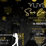 Villa e Ristorante Tre Panoce 🌽🌽🌽 Giovedí 10 Agosto h 18.30 la notte di San Lorenzo Jay Swa 💫💫💫💫💫💫💫 Potrebbe essere un contenuto grafico raffigurante bevanda, poster, rivista, notte e testo