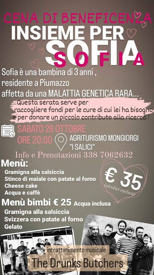 Evento A Cena Con Sofia! Locandina A Cena Con Sofia! - sabato 28 ottobre ore 19:00 - 21:00