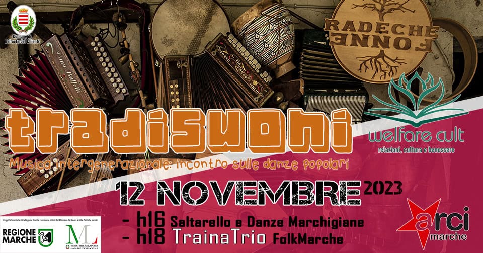 May be an image of accordion, tambourine, poster, pie and text