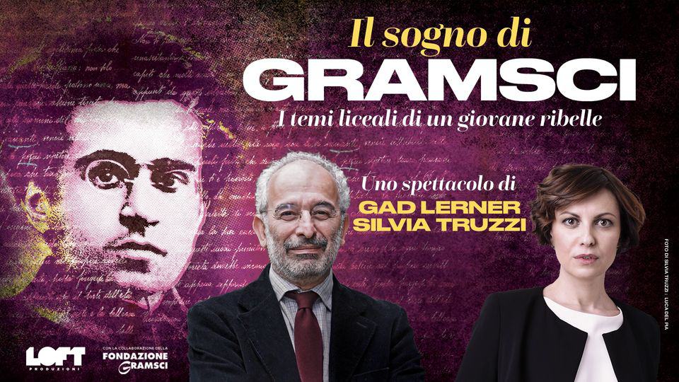 Gad Lerner e Silvia Truzzi a Cagliari May be an image of 3 people, poster and text