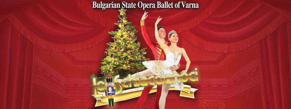 Lo Schiaccianoci a Piacenza con il Bulgarian State Opera Ballet of Varna May be a cartoon of 1 person, banner, tinsel, poster and text