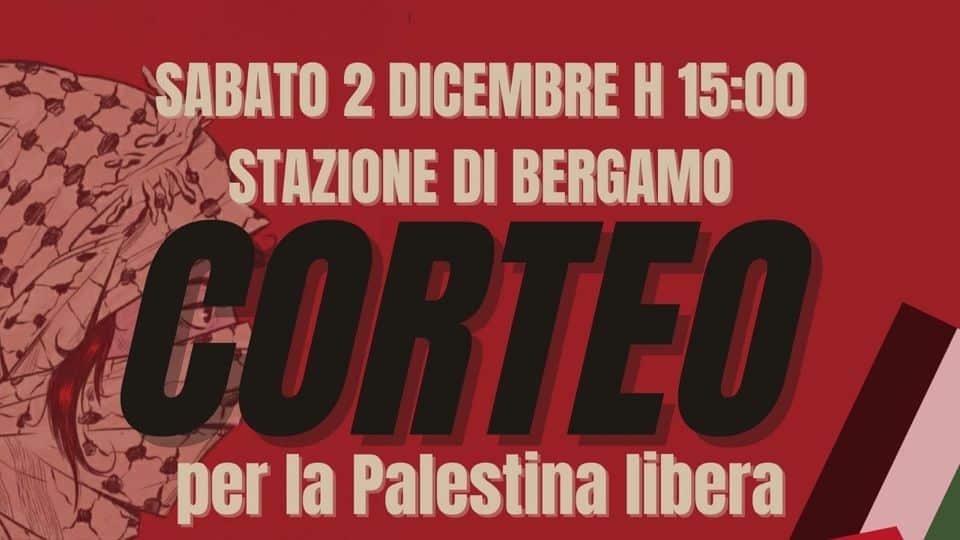 Evento CORTEO per la Palestina libera Locandina CORTEO per la Palestina libera - sabato 2 dicembre ore 14:00 - 16:00