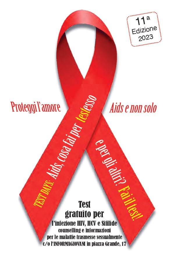 Evento Test Days HIV, HCV e Sifilide – World AIDS Day 2023 Locandina Test Days HIV, HCV e Sifilide – World AIDS Day 2023 - sabato 2 dicembre ore 16:00 - 19:00