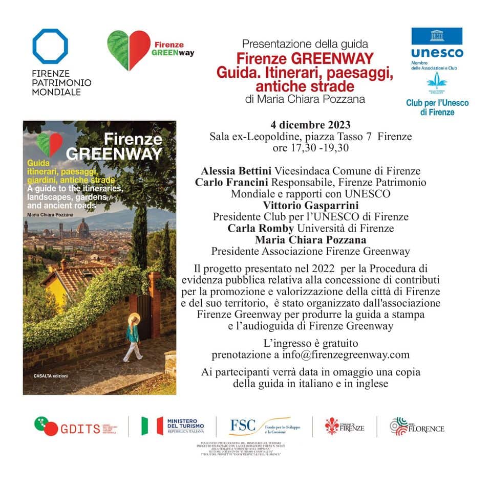 Evento Presentazione della guida Firenze Greenway Guida Itinerari, paesaggi, giardini, antiche strade Locandina Presentazione della guida Firenze Greenway Guida Itinerari, paesaggi, giardini, antiche strade - lunedì 4 dicembre ore 16:30 - 18:30