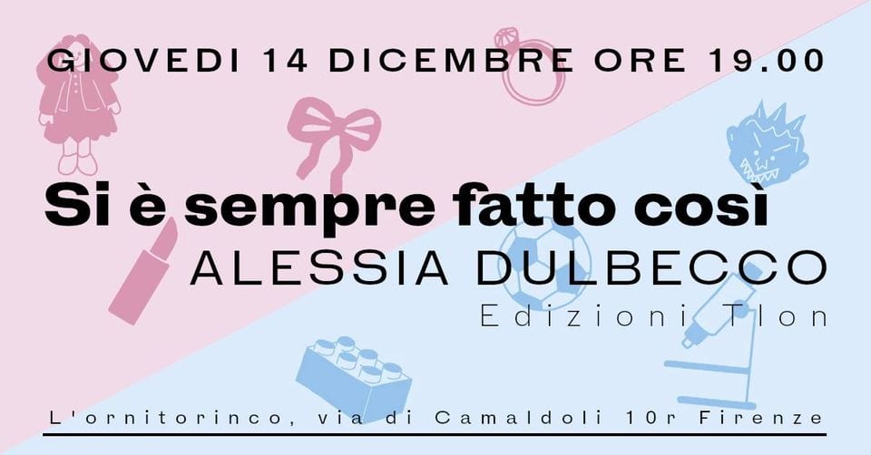 Evento Si è sempre fatto così (A. Dulbecco) Presentazioni sul divano Locandina Si è sempre fatto così (A. Dulbecco) Presentazioni sul divano - giovedì 14 dicembre ore 18:00 - 20:00