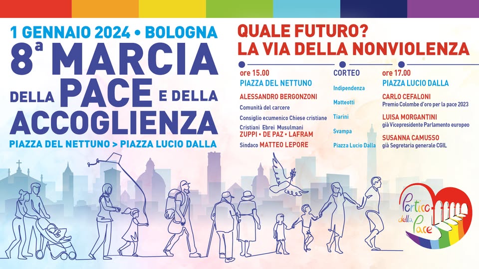 Evento 8º Marcia della pace e dell’accoglienza Locandina 8º Marcia della pace e dell’accoglienza - lunedì 1 gennaio ore 15:00 - 17:00