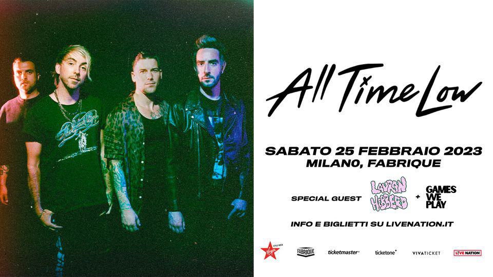 Evento All Time Low in concerto a Milano Locandina All Time Low in concerto a Milano - sabato 25 febbraio ore 19:00 - 21:00