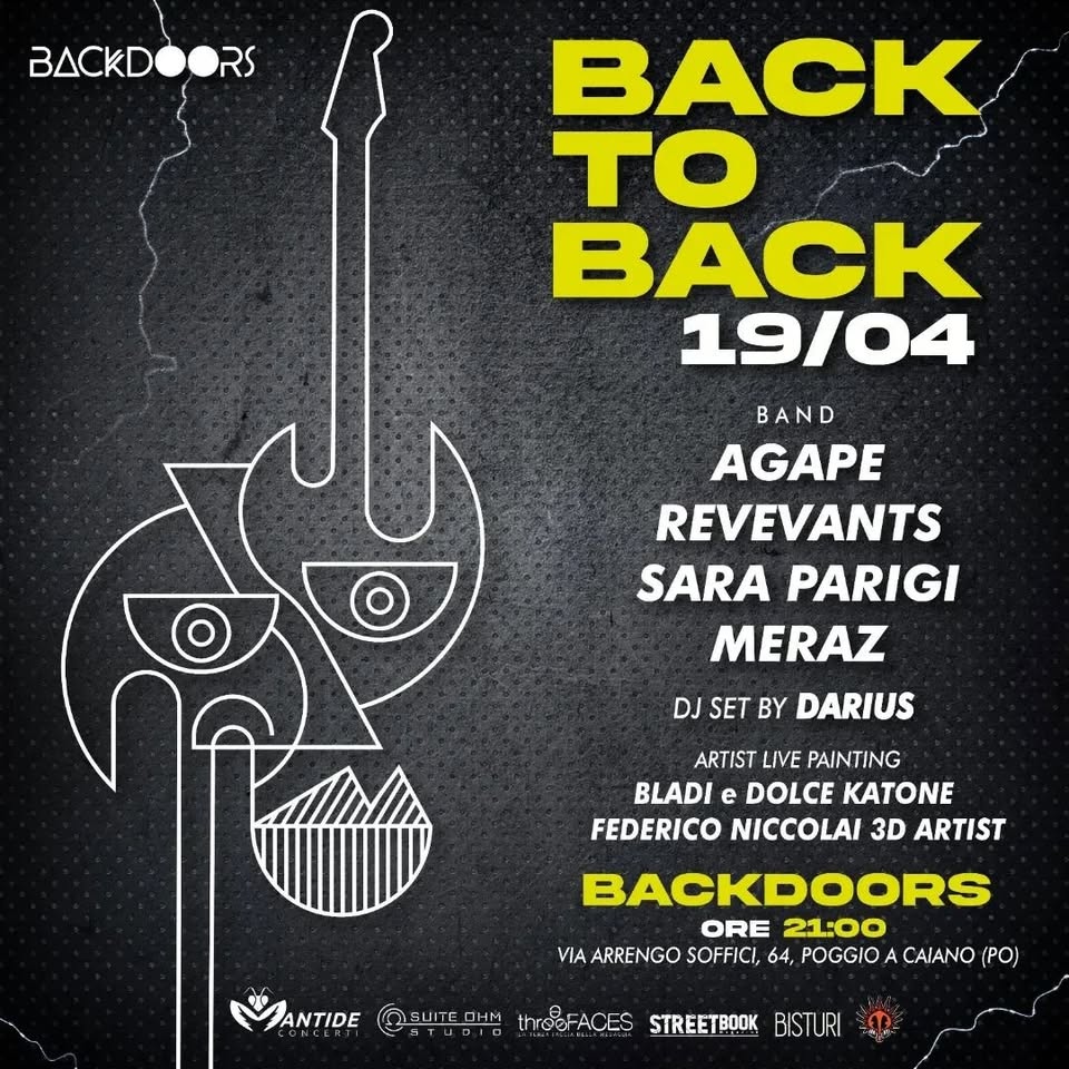Evento Back To Back Locandina Back To Back - venerdì 19 aprile ore 21:00 - 23:00