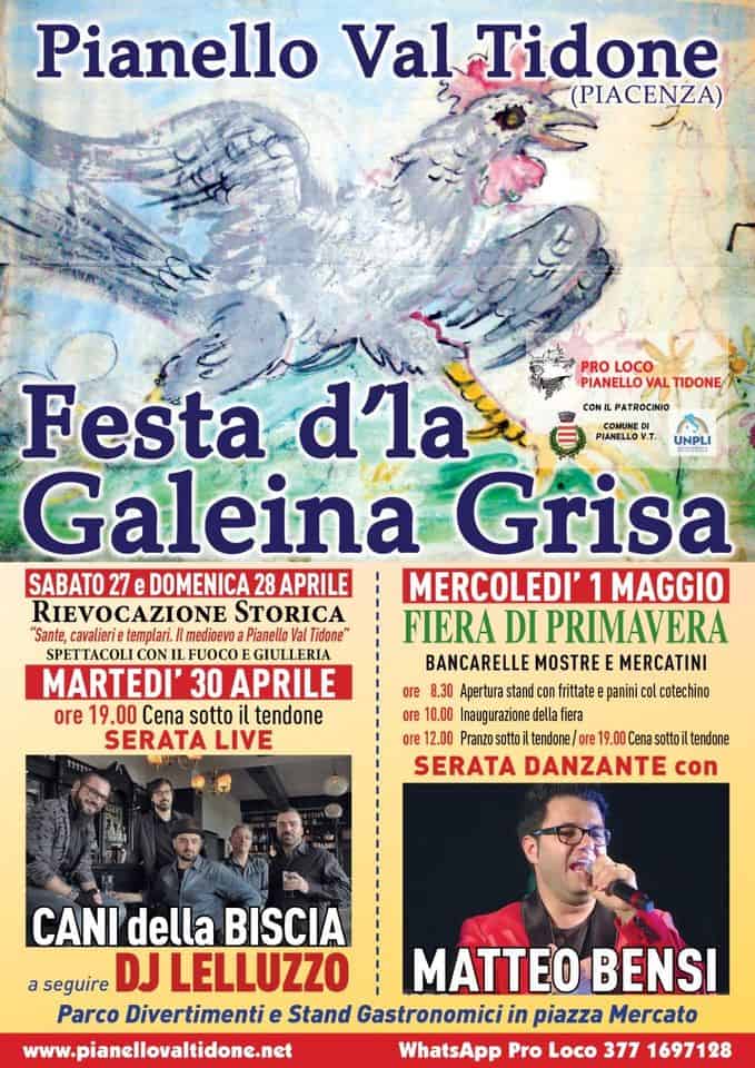 Evento Festa d’la Galeina Grisa Locandina Festa d’la Galeina Grisa - da martedì 30 aprile - mercoledì 1 maggio 2024 ore 17:00 ore 21:30