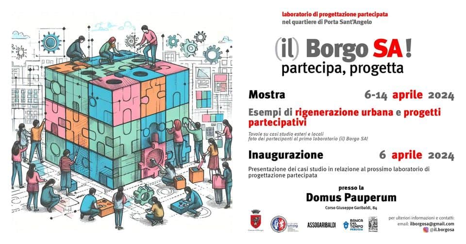 Evento mostra esempi di rigenerazione urbana e processi partecipativi Locandina mostra esempi di rigenerazione urbana e processi partecipativi - da sabato 6 aprile - domenica 14 aprile 2024 ore 15:30 ore 17:00