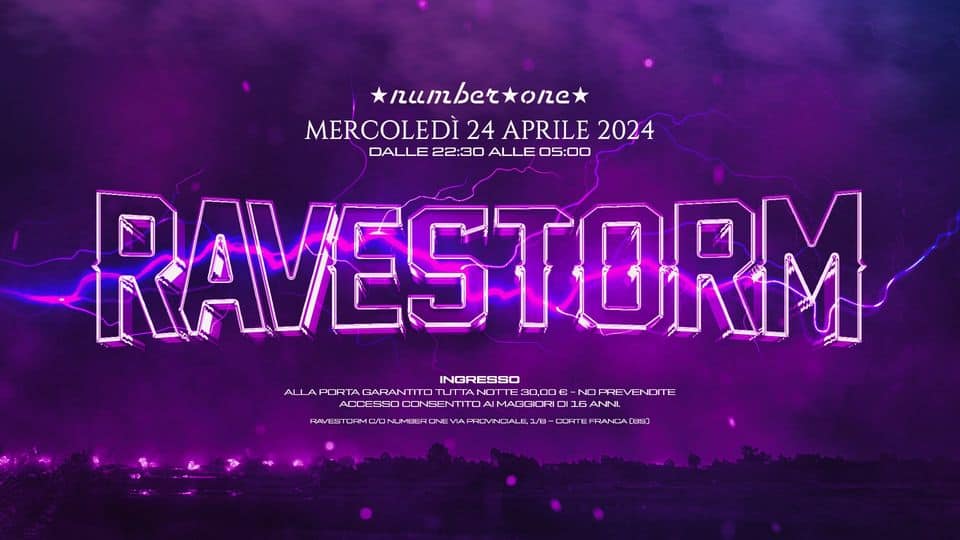 Evento Ravestorm Locandina Ravestorm - mercoledì 24 aprile ore 20:30 - 03:00