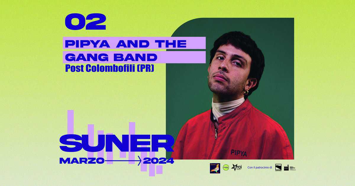Pipya and The Gang Band live @ Post Colombofili x #SunerFestival May be an image of 1 person and text