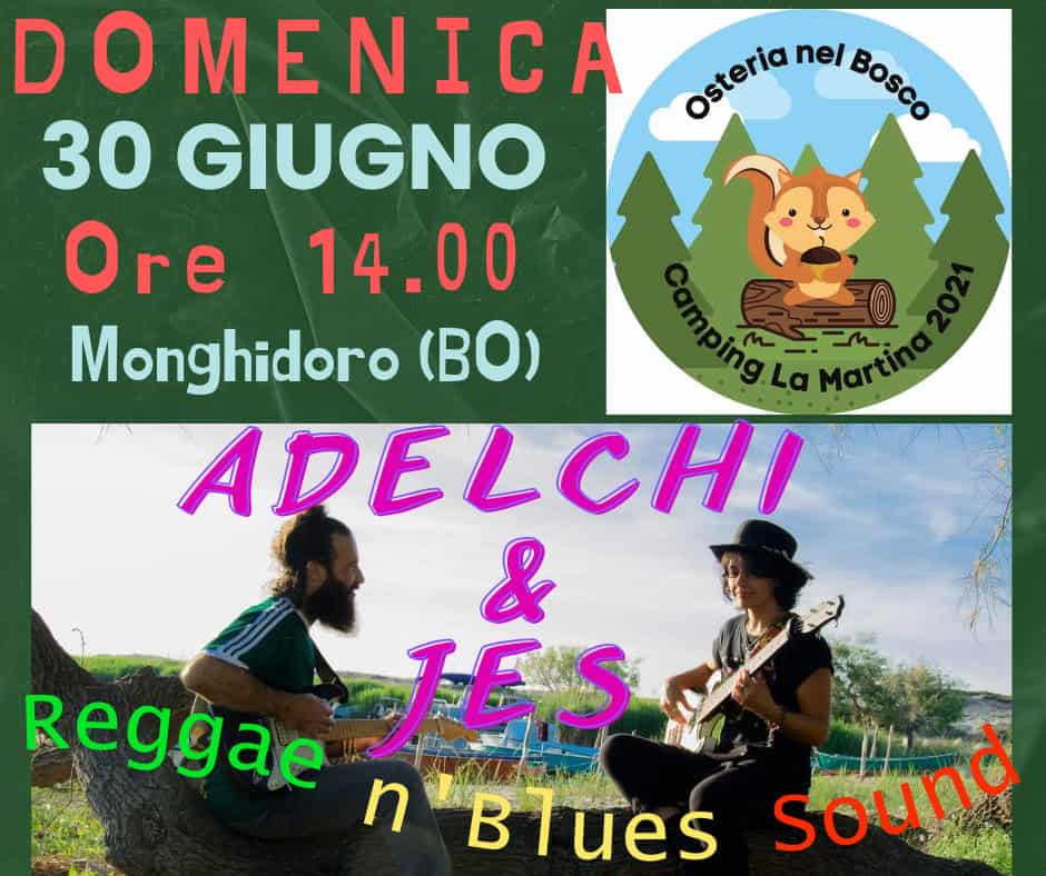 Adelchi & Jes Live at Bar Osteria nel Bosco May be an image of 2 people and text