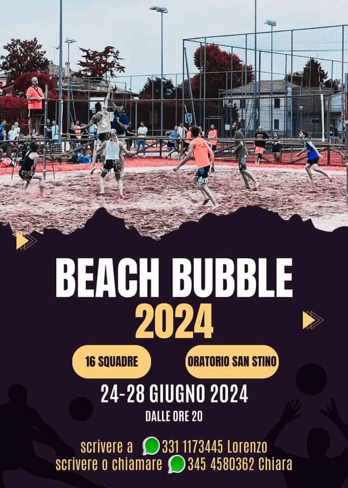 Evento Beach Bubble 24 Locandina Beach Bubble 24 - da lunedì 24 giugno - venerdì 28 giugno 2024 ore 16:00 ore 19:00
