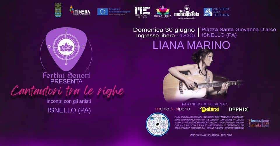 Evento Fortini Sonori “Cantautori tra le righe” – LIANA MARINO Locandina Fortini Sonori “Cantautori tra le righe” – LIANA MARINO - domenica 30 giugno ore 16:00 - 18:00