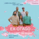 May be an image of 5 people and text that says 'LiMEN SAFE24 26-27-28 Giugn LIMEN SALERNO 5" edizione FESTIVAL 2024 Biglietti disponibili su . TicketOne EX-OTAGO 26 Giugno Parco arcodell'Irno dell'Irno Salerno Musica & Culture'