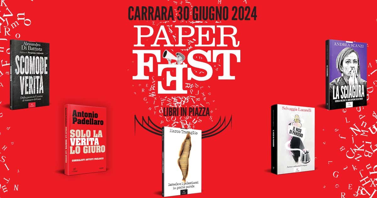 PAPER FEST – LIBRI IN PIAZZA | CARRARA May be an image of text
