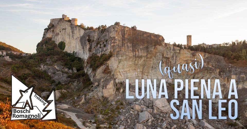 Luna (quasi) piena a San Leo May be an image of text