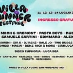 Villa Summer Festival 2024 • Food Village • 11, 12, 13 & 14 Luglio 2024 May be a doodle of text