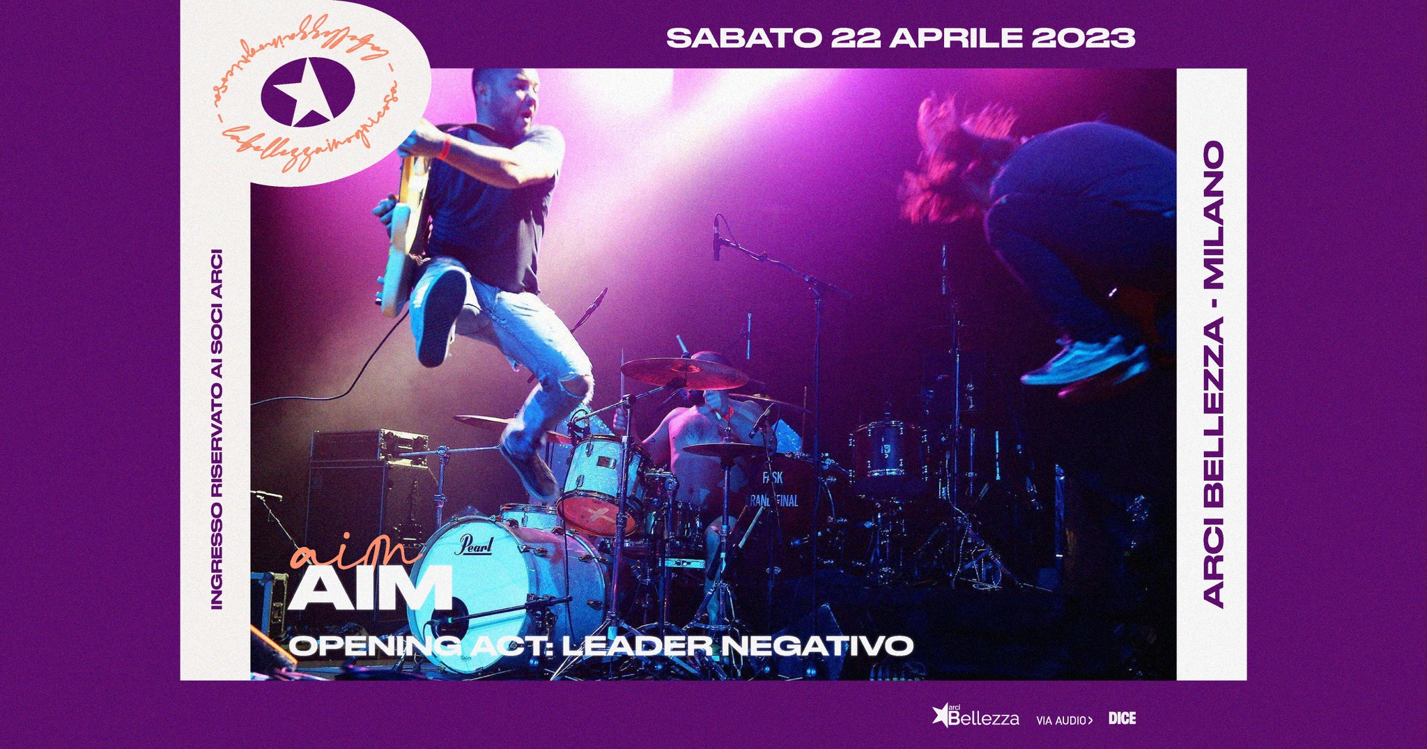 Evento AIM opening act Leader Negativo Arci Bellezza, Milano Locandina AIM opening act Leader Negativo Arci Bellezza, Milano - sabato 22 aprile ore 21:00 - 23:45