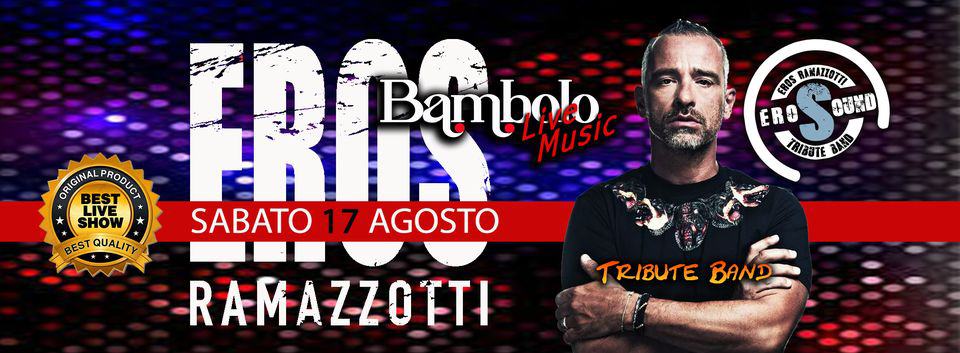 EROS RAMAZZOTTI Tributo Erosound” May be an image of 1 person, beard and text