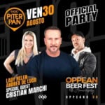 Piterpan Official Party @ Oppean Beer Fest 2024 | Oppeano VR | special guest Cristian Marchi May be an image of 3 people and text
