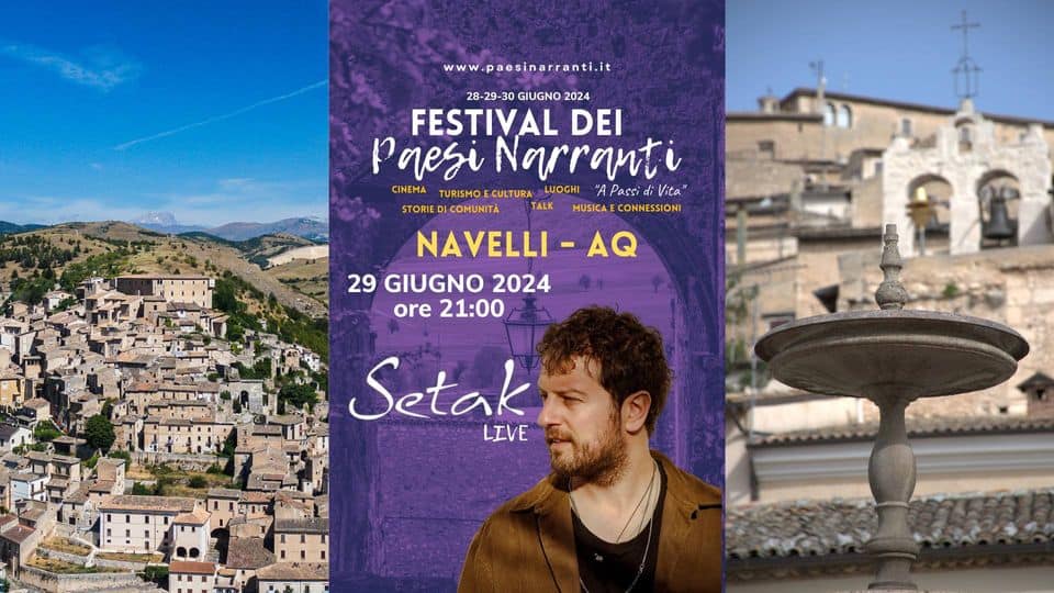 Setak Live – Navelli | Paesi Narranti May be an image of 1 person, Stari Most, Piazza di Spagna and text