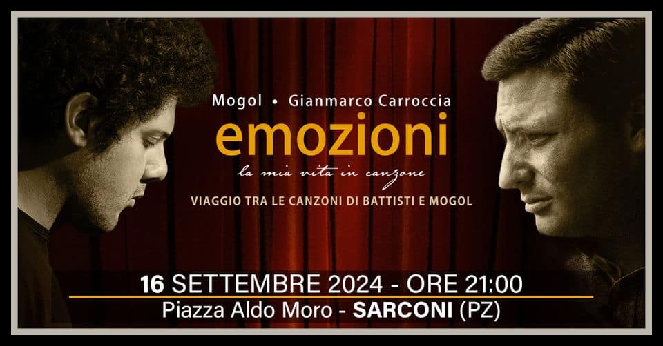 EMOZION – Mogol e Gianmarco Carroccia May be an image of 2 people and text